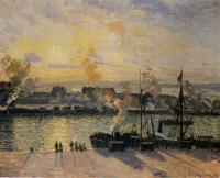 Pissarro, Camille - Sunset, the Port of Rouen